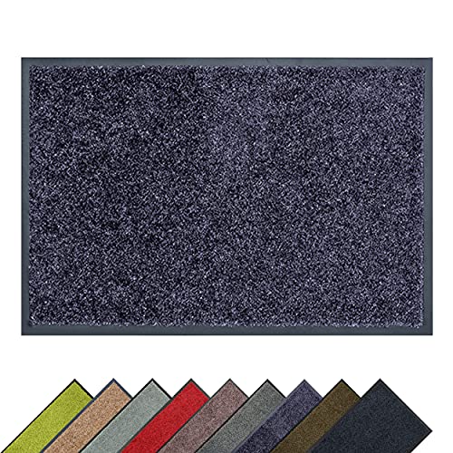 ASTRA Hochwertige Schmutzfangmatte - Fussmatte innen - bei 30° C waschbare Fußmatte - Rutschfester Läufer - Teppich Küche - Flur - blaugrau 60x180 cm von ASTRA