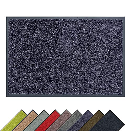 Astra Hochwertige Schmutzfangmatte - Fussmatte innen - bei 30° C waschbare Fußmatte - Rutschfester Läufer - Teppich Küche - Flur - blaugrau 60x180 cm von Astra