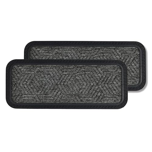 Fußmatte Außen & Innen - 2er Set 25x60 cm Grau Muster - Sauberlauf Türmatte rutschfest - Schmutzfangmatte strapazierfähig - Fussmatte aussen Stufen Fußmatte Außen & Innen - 2er Set 25x60 cm Grau Muster - Sauberlauf Türmatte rutschfest - Schmutzfangmatte strapazierfähig - Fussmatte aussen Stufen von Astra