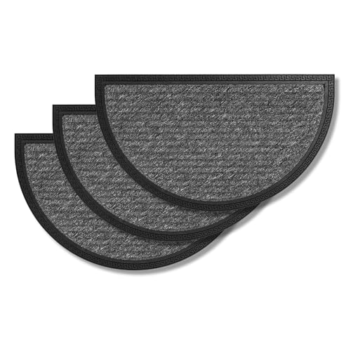 Fußmatte Außen & Innen - 3er Set 40x70 cm halbrund Grau Linien - Türmatte rutschfest - Schmutzfangmatte strapazierfähig - Fussmatte aussen Stufen Fußmatte Außen & Innen - 3er Set 40x70 cm halbrund Grau Linien - Türmatte rutschfest - Schmutzfangmatte strapazierfähig - Fussmatte aussen Stufen von Astra