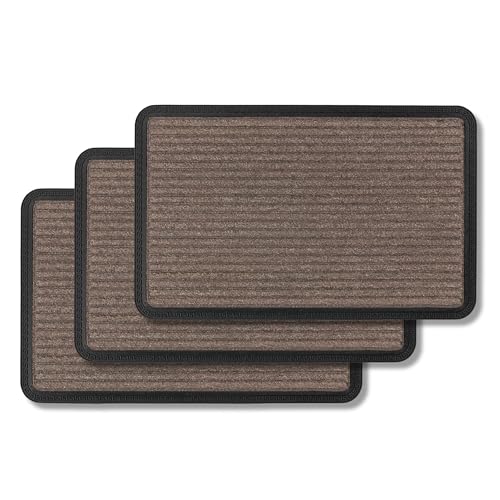 Fußmatte Außen & Innen - 3er Set 50x80 cm Braun Linien - Sauberlauf Türmatte rutschfest - Schmutzfangmatte strapazierfähig - Fussmatte aussen Stufen Fußmatte Außen & Innen - 3er Set 50x80 cm Braun Linien - Sauberlauf Türmatte rutschfest - Schmutzfangmatte strapazierfähig - Fussmatte aussen Stufen von Astra