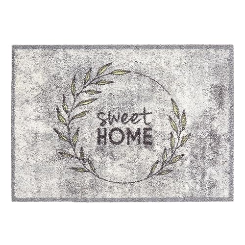 Rutschfester Teppich Wohnzimmer - Miabella Fußmatte innen - Küche Läufer Flur Schmutzfangmatte - Sauberlauf waschbar 50x70cm Sweet Home Kranz von Astra