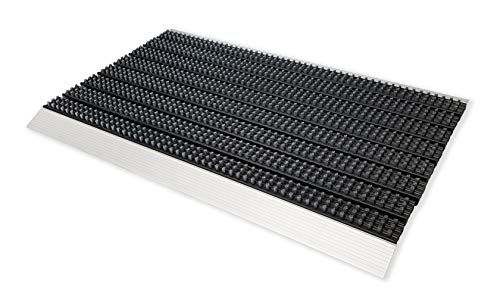 ASTRA Fußmatte außen Super Brush - Türmatte aus Aluminium - Alu Schmutzfangmatte innen - extrem strapazierfähig - rutschfest - nachhaltig - 40x60cm, grau von ASTRA
