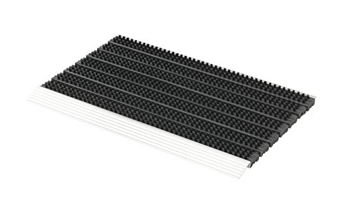 ASTRA Fußmatte außen Super Brush - Türmatte aus Aluminium - Alu Schmutzfangmatte innen - extrem strapazierfähig - rutschfest - nachhaltig - 40x60cm, schwarz von ASTRA