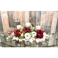 Herbst Centerpiece, Maroon Fall Herbstliche Tischdekoration, Centerpiece, Chrysantheme Arrangement, Florales von AstraCreation