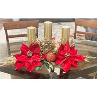 Weihnachtsstern, Großes Weihnachtsdekor, Weihnachtsdekoration, Rot Florales Mittelstück von AstraCreation