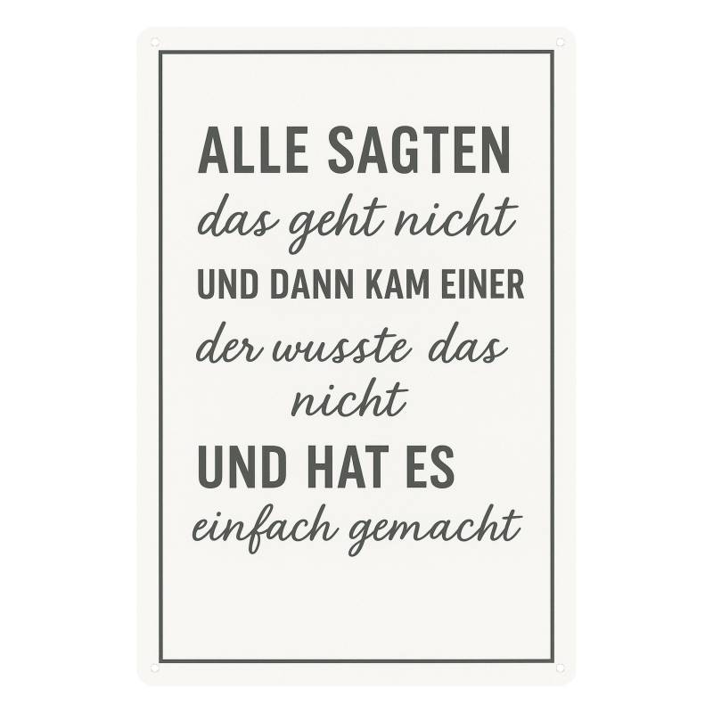 Das geht nicht Zitat Blechschild - 20x30cm von AstraDesign