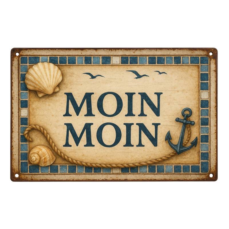 Moin Moin Blechschild - 20x30cm von AstraDesign