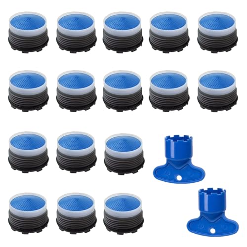 AstraGlam 16 Piece Tap Strainer Set, Aerator M18.5, Aerators for Taps, M18.5 for Aerator with 2 Mixing Nozzle Keys, Plastic Tap Strainer Insert, Tap Aerator for Bathroom, Kitchen AstraGlam 16 Piece Tap Strainer Set, Aerator M18.5, Aerators for Taps, M18.5 for Aerator with 2 Mixing Nozzle Keys, Plastic Tap Strainer Insert, Tap Aerator for Bathroom, Kitchen von AstraGlam