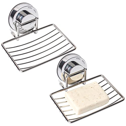 AstraLoom 2er-Set Saugnapf-Seifenschalen aus Edelstahl – Bohrfreier Halt für Bad, Küche, Dusche & Waschbecken von AstraLoom