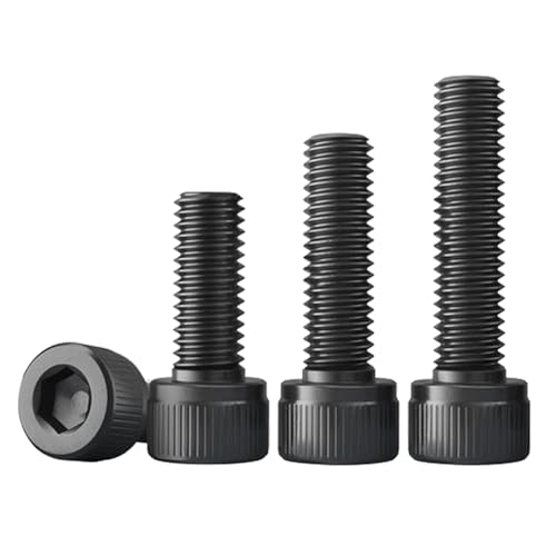 50 Stück M4-0,7x6mm Schwarze Zylinderkopfschrauben – DIN 912 Innensechskant M4 Schrauben Schwarz aus legiertem Stahl für Möbelbau, Metallbearbeitung & Heimwerken von Astrevo