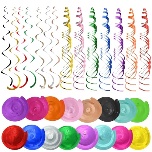 Bunte hängende Wirbel, Luftschlangen, Party-Luftschlangen, hängende Dekorationen, Deckendekorationen, Karibik-Party-Dekorationen, Geburtstags-Luftschlangen, Feier-Dekorationen, 56 Stück von Astrevo