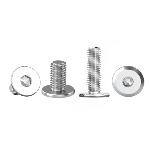 Flachkopfschrauben Innensechskant, 20 Stück Flachkopf-Innensechskantschraube Edelstahl A2 V2A Schrauben mit Halbrundkopf Edelstahlschrauben Vollgewinde (M6*35MM) von Astrevo