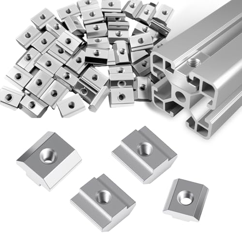 M6 60pcs Nutensteine M6 Aluminium Nutenstein Schiebemuttern M6 kompatibel Silber T Nut Muttern für Profilmontage M6 60pcs Nutensteine M6 Aluminium Nutenstein Schiebemuttern M6 kompatibel Silber T Nut Muttern für Profilmontage von Astrevo