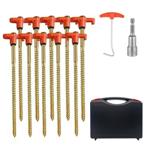 Robuste Zeltheringe, Zeltheringe, Zeltheringe, Metall, zum Einschrauben, 20 cm, 12 Stück Robuste Zeltheringe, Zeltheringe, Zeltheringe, Metall, zum Einschrauben, 20 cm, 12 Stück von Astrevo