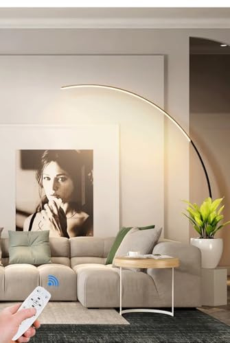 AstrizLamp LED Stehleuchte Wohnzimmer Modern Bogen Lampe Dimmbar mit Fernbedienung Innen Stehlampe Deko Schwarz Aluminium Bogenleuchte Acryl-Lampenschirm für Schlafzimmer Leselampe Sofa Büro H 170cm AstrizLamp LED Stehleuchte Wohnzimmer Modern Bogen Lampe Dimmbar mit Fernbedienung Innen Stehlampe Deko Schwarz Aluminium Bogenleuchte Acryl-Lampenschirm für Schlafzimmer Leselampe Sofa Büro H 170cm von AstrizLamp