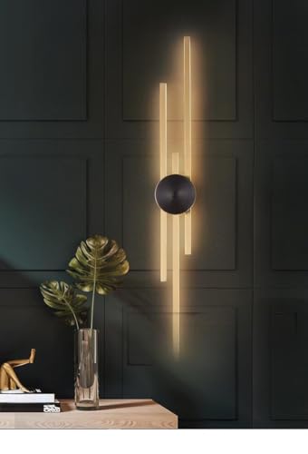 AstrizLamp Lange Streifen Wandleuchte Innen, LED Lineare Wandlampe 63cm Gold Leuchte 3 Farbtemperaturen, Modern Minimalistische Hintergrundwand Stimmungsbeleuchtung, für Wohnzimmer Schlafzimmer Flur von AstrizLamp