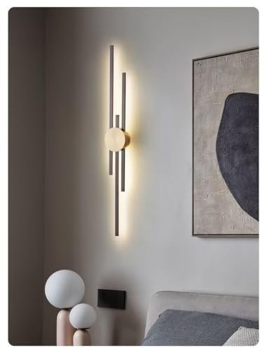AstrizLamp Lange Streifen Wandleuchte Innen, LED Lineare Wandlampe 94cm Schwarz Leuchte 3 Farbtemperaturen Modern Minimalistische Hintergrundwand Stimmungsbeleuchtung für Wohnzimmer Schlafzimmer Flur von AstrizLamp