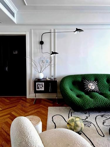 AstrizLamp Wandlampe Schwenkarm, 150cm Schwarz Lange Arm Wandleuchte mit Schalter Verstellbarer 3 Farbtemperaturen 360°Schwenkbar Schirm Moderne Einflammige Wandleuchte für Schlafzimmer Wohnzimmer von AstrizLamp