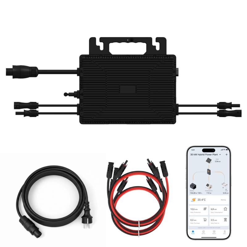 ASTRO Energy Mikro-Wechselrichter 800W TM-L800Mi für Balkonkraftwerk 2MPPT mit WIFI inkl.5m Anschlusskabel & 4x1m Solar-Verlängerungen Micro Inverter von Astro energy