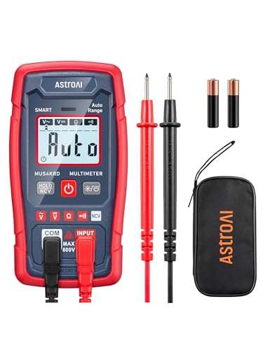 AstroAI Multimeter voltmeter 4000 Counts, Smart Messmodus, Digital Voltmeter mit automatischer Bereichswahl, Schnelle präzise Messung von Gleichspannung, Wechselspannung, Widerstand, Durchgang, NCV von AstroAI