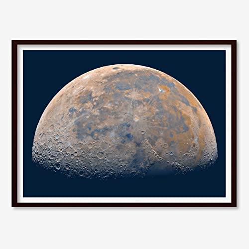 Astrography Poster gedruckt The Gibbous Moon - Wandkunst Weltraum Deko für Büro, Wohnzimmer, Schlafzimmer - Perfekt NASA und Astronomie thematische Geschenke (classic, 40 x 30 cm) von Astrography