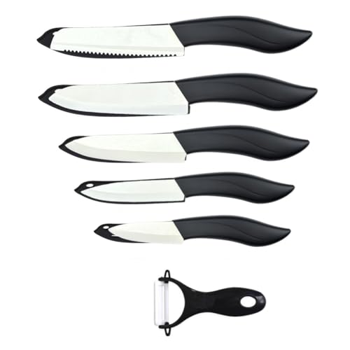 Astylway Keramikmesser Set 6-teilige Keramikmesser gefärbt mit Abdeckung Küchenmesser Set beinhaltet Schäler 3-Zoll-Paring Messer Brotmesser 6-Zoll kleines Kochmesser von Astylway