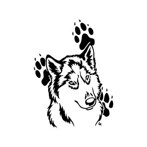 Asudaro 2St Universal Lustige Persönlichkeit Simulation Auto Aufkleber Husky Aufkleber Creative Sticker Dog Wall Stickers 3D Hund Abzeichen Emblem Aufkleber für Autos/Möbel/Fenster,13x 9,6cm,Schwarz von Asudaro