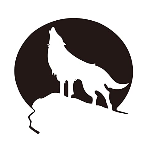 Asudaro 4pcs Realistic 3D Autoaufkleber Wolf Kopf Wolf Totem Autoaufkleber 3D Simulation Reflektierende Autoaufkleber Anime Lustige Dekoration Aufkleber für Wand Fenster Computer,Schwarz von Asudaro