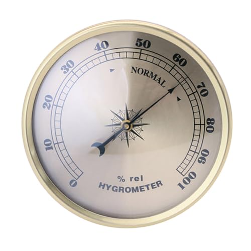 Asudaro 90mm Tragbare Wand Barometer/Wand Hängende Uhr Meter/Thermometer/Hygrometer Anzeige, Rund, einfache Metallrahmen, für den Innenbereich im Freien Hygrometer von Asudaro