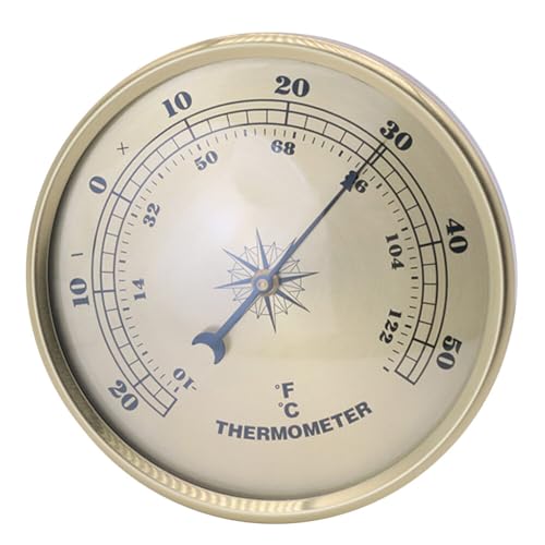 Asudaro 90mm Tragbare Wand Barometer/Wand Hängende Uhr Meter/Thermometer/Hygrometer Anzeige, Rund, einfache Metallrahmen, für den Innenbereich im Freien Thermometer von Asudaro