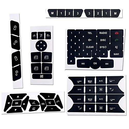 Asudaro Auto Armaturenbrett Aufkleber, A/C Klimaanlage Selbstklebend Stereo Panel Reparatur für CLS C218 SLK W172 W204 GLK Innenleisten Trim Schwarz von Asudaro