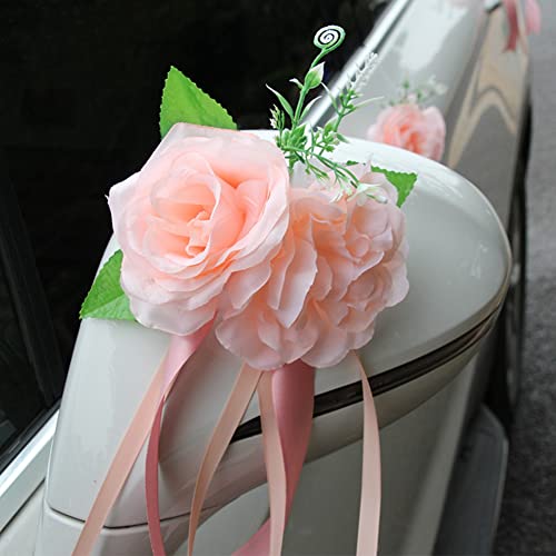 Asudaro Autoschmuck Hochzeit Braut Paar Rose Deko Dekoration Auto Blumenschmuck Hochzeit Car Auto Blumen Wedding Dekor Girlande Hochzeitsschmuck Hochzeitsauto Deko Auto Braut Hochzeitsdeko,Sekt von Asudaro