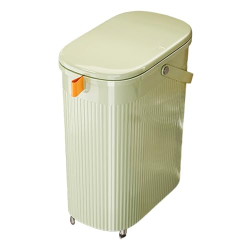 Asudaro Mülleimer Drucköffnung | Mülltonne Sanitärdeckel | Abfalleimer für Badezimmer 12L Kapazität Grün von Asudaro