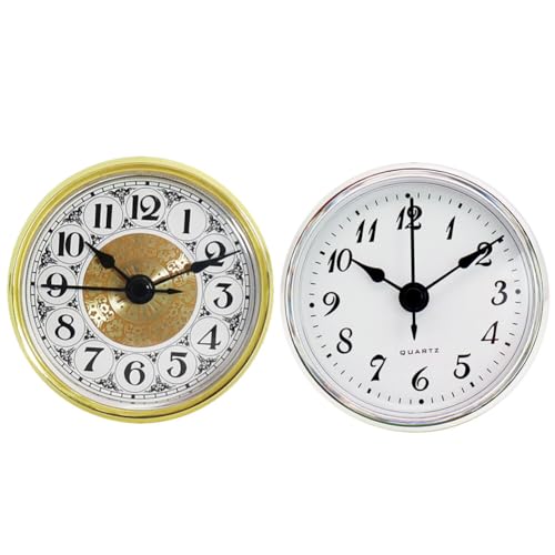 Asudaro Quarzuhr, Intarsien Quarzuhr 70mm/150mm Runde Wanduhr Inserts Einbau-Uhr Quartz Uhrwerk Tischuhr Küchenuhr Wohnzimmeruhr Quarzuhr DIY für Home Office Klassenzimmer Dekor von Asudaro
