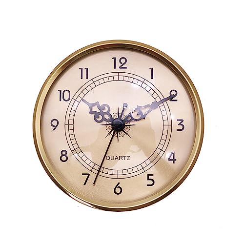 Asudaro Uhrwerk Einsteckuhrwerk Retro Runde Quarzuhr Einfügen Europäischer Stil Clock Quarzwerk Inserts Einbau-Uhr Home Office Klassenzimmer DIY Deko 70mm/80mm/90mm/103mm/108mm/150mm 108mm#Bronze von Asudaro