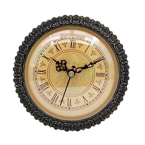 Asudaro Uhrwerk Einsteckuhrwerk Retro Runde Quarzuhr Einfügen Europäischer Stil Clock Quarzwerk Inserts Einbau-Uhr Home Office Klassenzimmer DIY Deko 70mm/80mm/90mm/103mm/108mm/150mm 150mm#Bronze von Asudaro