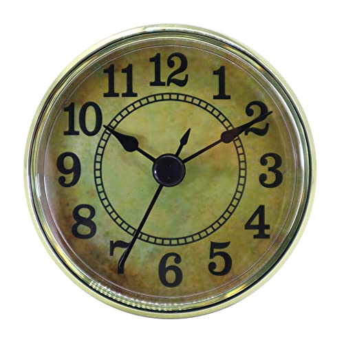 Asudaro Uhrwerk Einsteckuhrwerk Retro Runde Quarzuhr Einfügen Europäischer Stil Clock Quarzwerk Inserts Einbau-Uhr Home Office Klassenzimmer DIY Deko 70mm/80mm/90mm/103mm/108mm/150mm von Asudaro