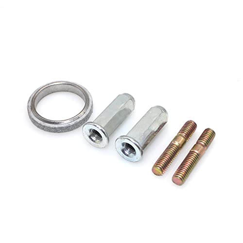 Auspuff Dichtung Set Kit,Asudaro 5 Stück Universal Motorrad Auspuff Bolzen Dichtung Motorrad Auspuff Stehbolzen Muttern Auto Auspuff Bolzenmuttern Muttern Hardware Kit,Gold + Silber von Asudaro