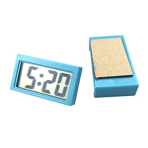 Auto Armaturenbrett Digitaluhr,Asudaro Ultradünne Autouhr LCD-Digital Tischuhr Auto Elektronische Uhr Selbstklebende Mini Auto Uhr für Auto Armaturenbrett Home Office Schreibtisch,blau von Asudaro