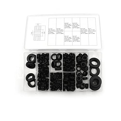 Dichtring aus Gummi,Asudaro 180 Stück O-Ring Sortiment Dichtungsringe Set,Wasserdichte und ölbeständige Gummidichtringe, 8Größen Gummi Dichtungsgummi Kit Reparatur Auto Fahrzeug Klimaanlage,Schwarz von Asudaro