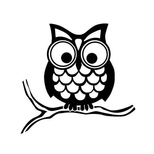 Asudaro Eulen Autoaufkleber, 2 Stück Eule auf einem Ast, PVC, Schwarz, Wasserdicht, Kratzfest, Auto Fenster Tür LKW Wohnmobil Car Sticker Aufkleber, 13,5x13cm von Asudaro