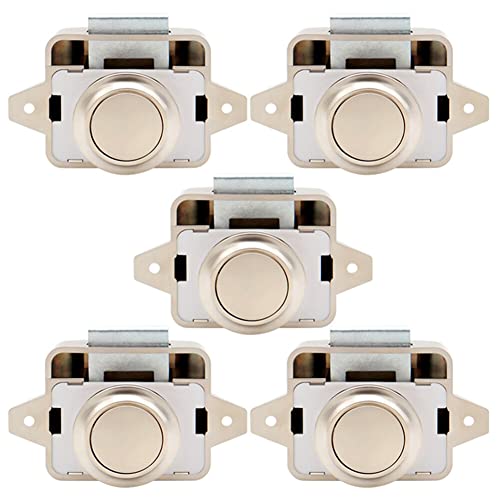 Push Lock Button Catch,Asudaro Wohnmobil Druckknopf Push Button Latch Keyless Türschloss Möbelverschluss Knob Latch Latch - Für Schranktüren Wohnwagen Camper Caravan Vans 14 mm - 16 mm 5 ST von Asudaro