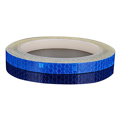 Selbstklebendes Reflektierendes Klebeband,Asudaro 2Rollen Reflektorband Warnklebeband Wasserdichtes Waben Fluoreszierende Reflektierende Dekorative Aufkleber für Fahrrad-LKW-Motorrad-Auto 8M,Weiß Blau von Asudaro