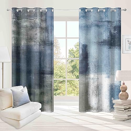 Abstrakte Vorhänge, 2 Paneele, marinegrau, geometrischer Vorhang, modern, elegant, schick, Fensterbehandlungen, dekorativ für Bauernhaus, Wohnzimmer, Schlafzimmer, Küche, Fenster, 50 % Verdunkelung, Abstrakte Vorhänge, 2 Paneele, marinegrau, geometrischer Vorhang, modern, elegant, schick, Fensterbehandlungen, dekorativ für Bauernhaus, Wohnzimmer, Schlafzimmer, Küche, Fenster, 50 % Verdunkelung, von Asuexpect