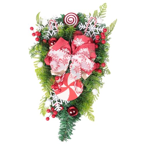 Asuinxurr 1 Stück Weihnachts-Zuckerstangen-Kranz, Wie Abgebildet, Aus Kunststoff + Metall für die Weihnachtstreppendekoration An der Haustür, Weihnachtskranz für die Innendekoration Asuinxurr 1 Stück Weihnachts-Zuckerstangen-Kranz, Wie Abgebildet, Aus Kunststoff + Metall für die Weihnachtstreppendekoration An der Haustür, Weihnachtskranz für die Innendekoration von Asuinxurr