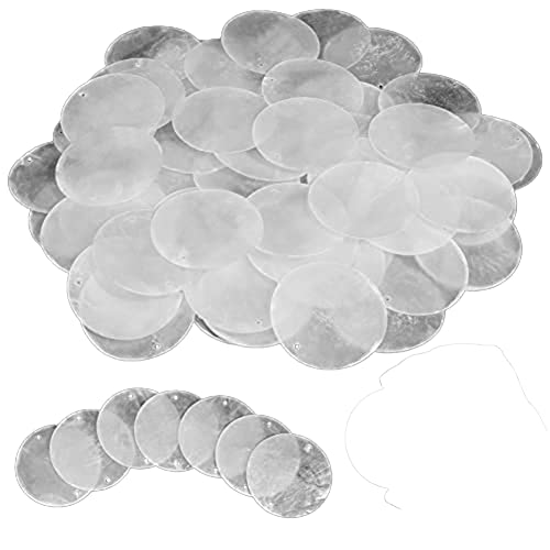 Asuinxurr 120 Stück Runde Natürliche Muscheln zum Basteln mit Muschelscheiben mit 2 Löchern von Asuinxurr