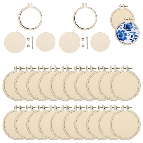 Asuinxurr 20er-Pack Mini-Stickrahmen Aus, Rund, Kreuzrahmen, Holzrahmen, Displayrahmen, Kreis für Heimwerkerarbeiten, Einfache Installation Asuinxurr 20er-Pack Mini-Stickrahmen Aus, Rund, Kreuzrahmen, Holzrahmen, Displayrahmen, Kreis für Heimwerkerarbeiten, Einfache Installation von Asuinxurr