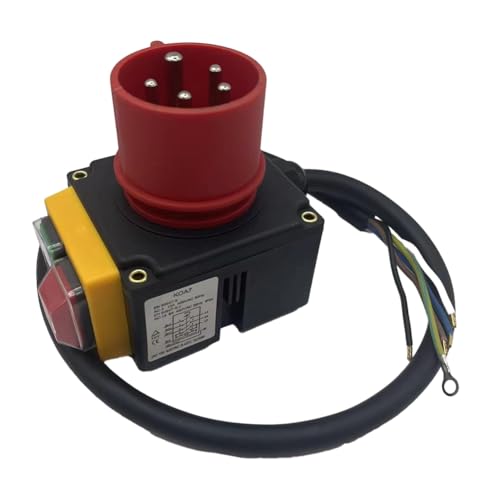Asuinxurr KOA7 Geräteschalter Maschinenschalter 380/400V 3 Phasen mit Kabel und Phasenwender Kompatibel mit Holzspalter von Asuinxurr