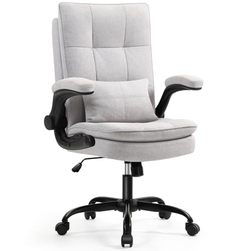 Asukale Bürostuhl Ergonomisch [TESTSIEGER] Schreibtischstuhl | Atmungsaktiver Stoff & Hohe Rückenlehne | Höhenverstellbar & Wippfunktion | Chefsessel 150 Kg | Drehstuhl Mit Rollen | PC Stuhl Grau von Asukale